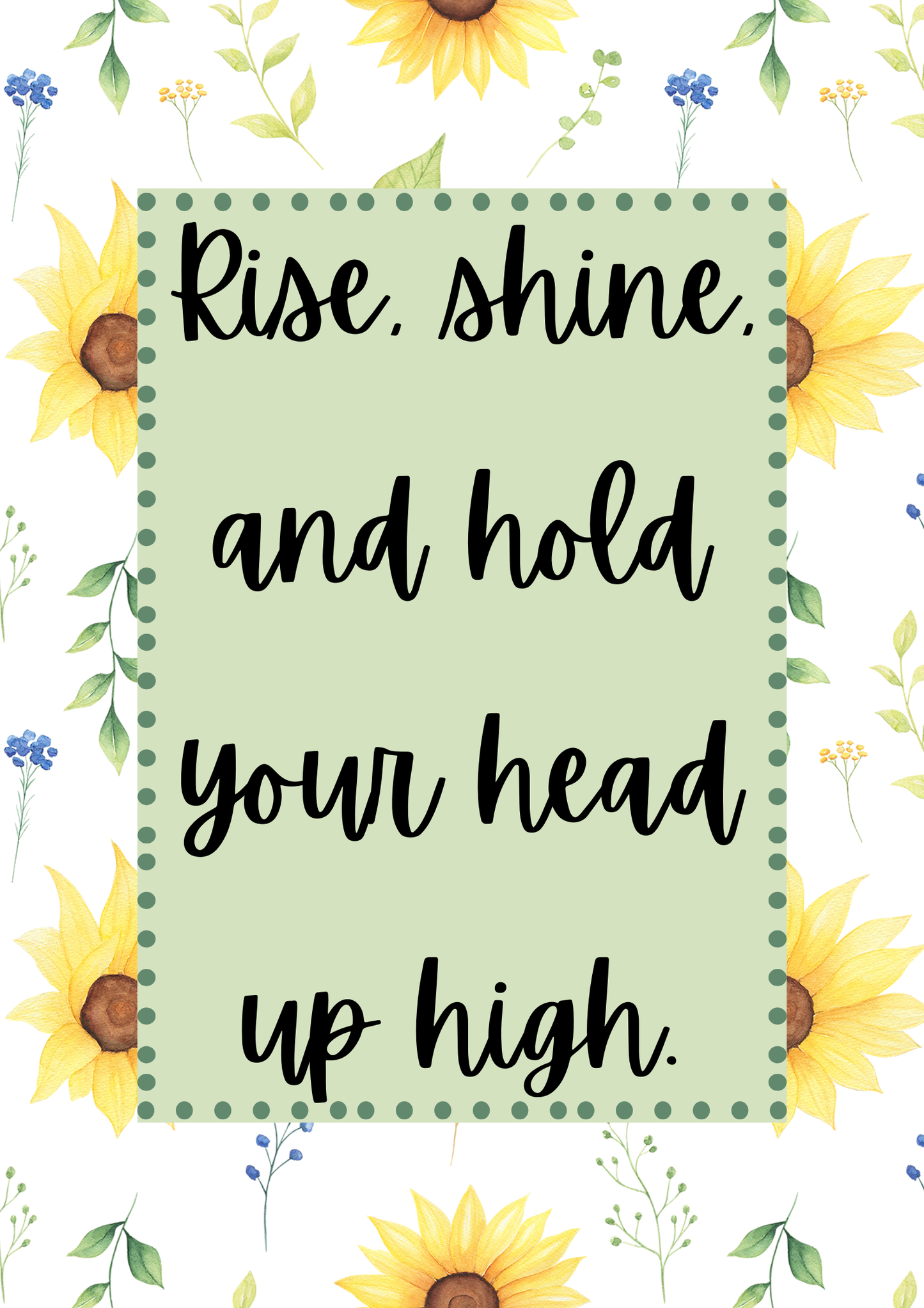 Posters - Sunflower Wisdom Quotes - Sunflower Theme