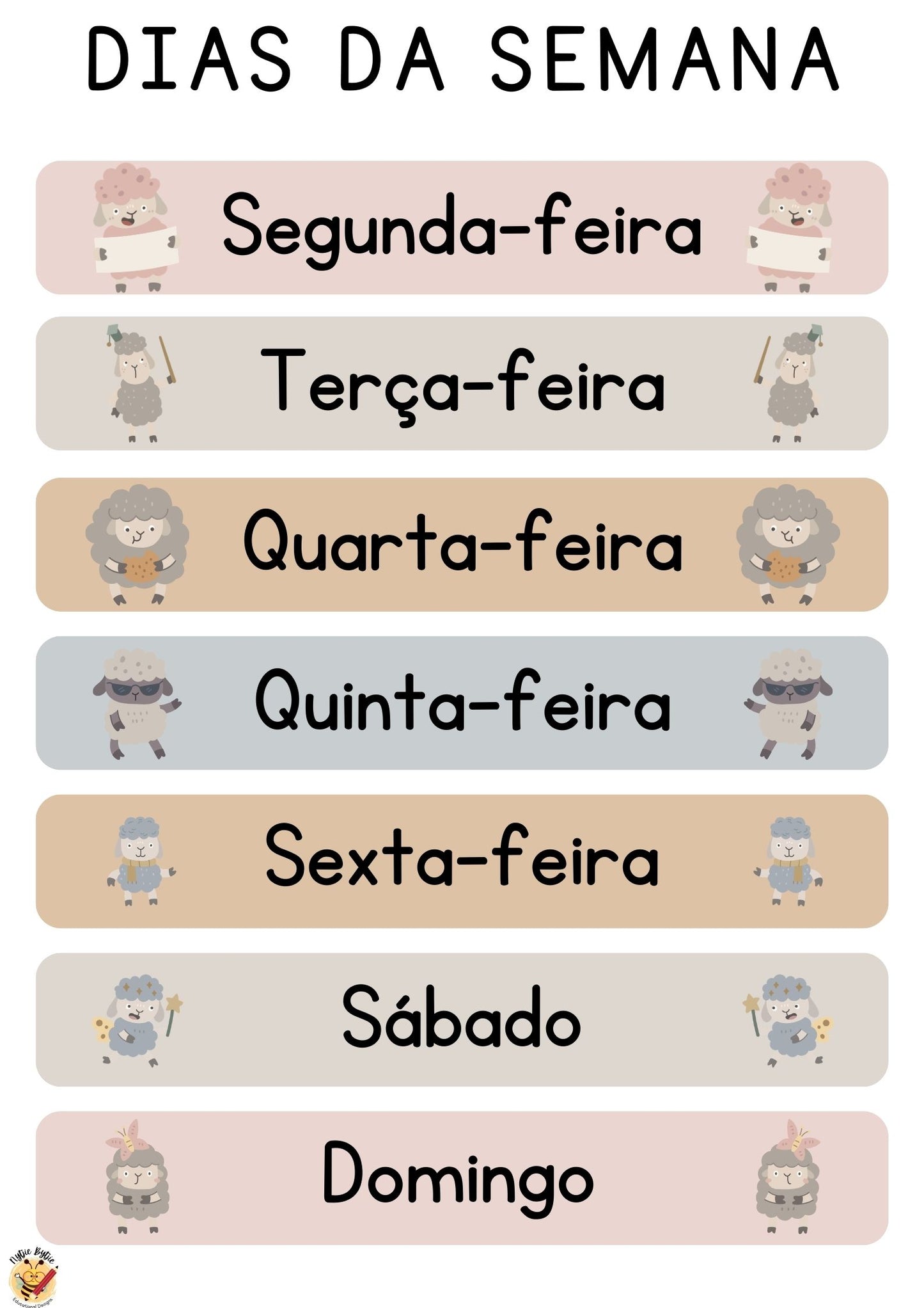 Cartaz - Dias da Semana