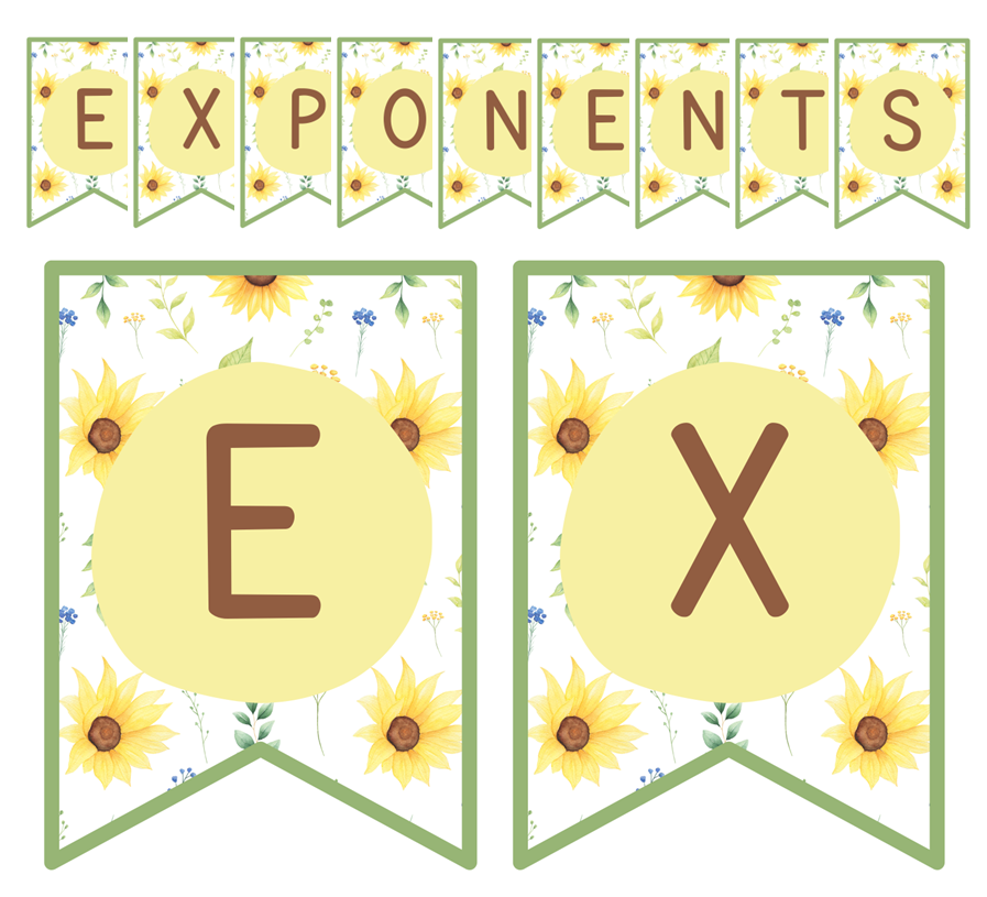 Posters - Exponents - Sunflower Theme
