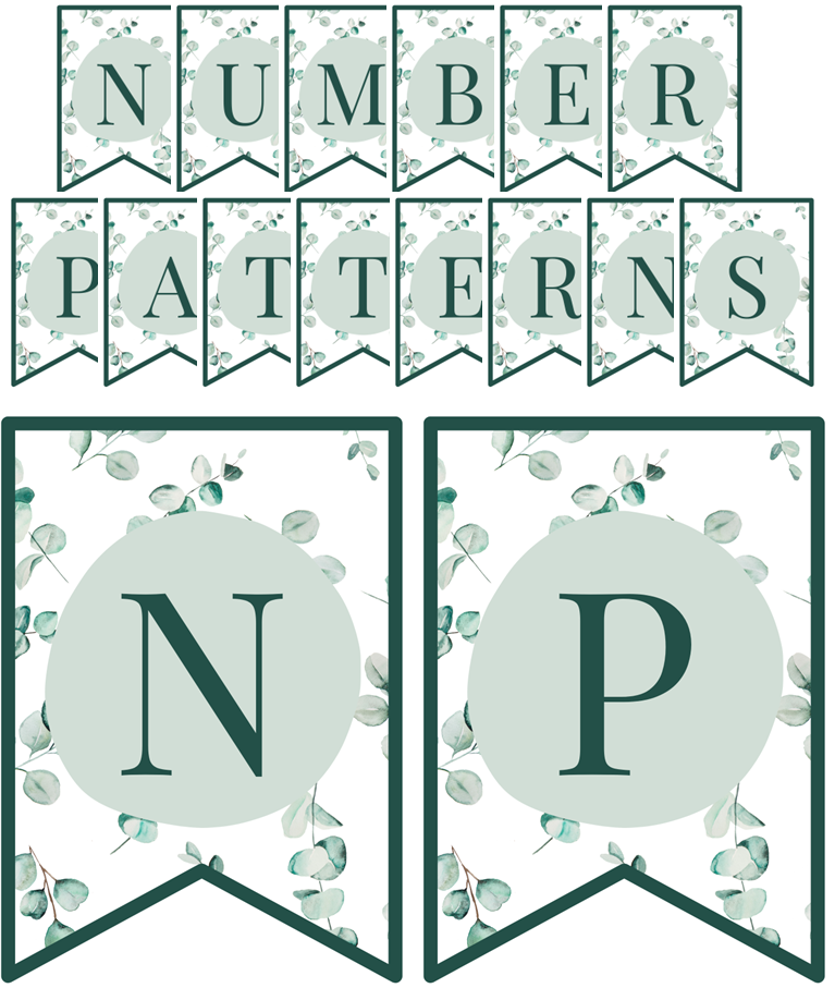 Posters - Number Patterns - Eucalyptus Theme