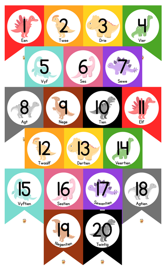Vlaggies - Syfers (1-20)