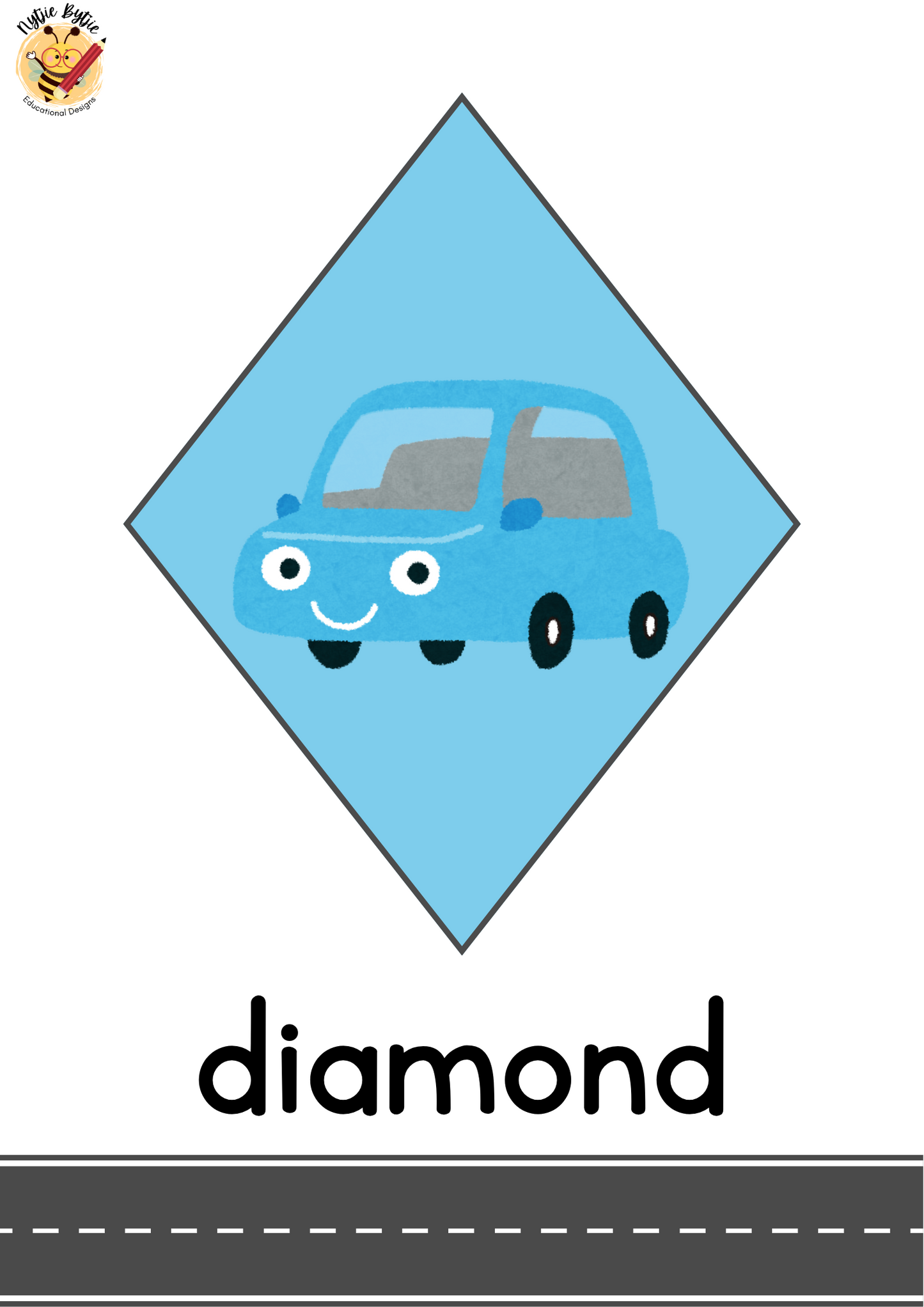 Poster - 2D Shapes Individual - Car Theme