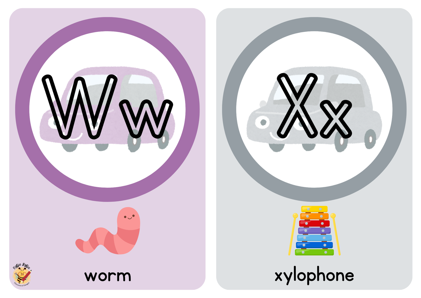 Flashcards - Alphabet - Car Theme