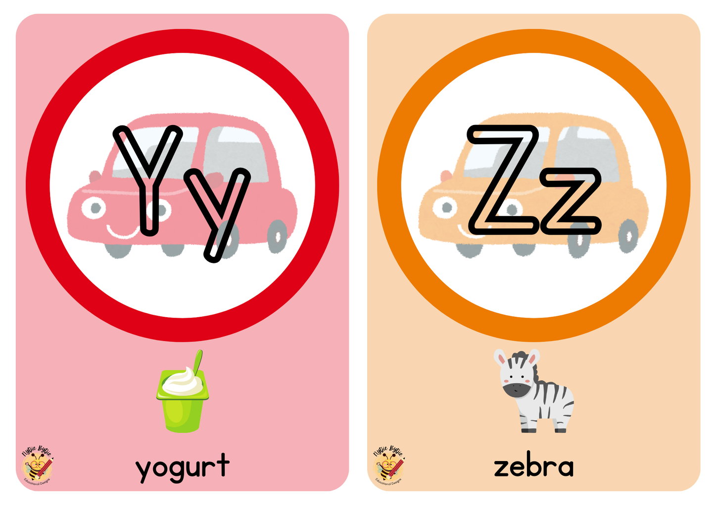 Flashcards - Alphabet - Car Theme