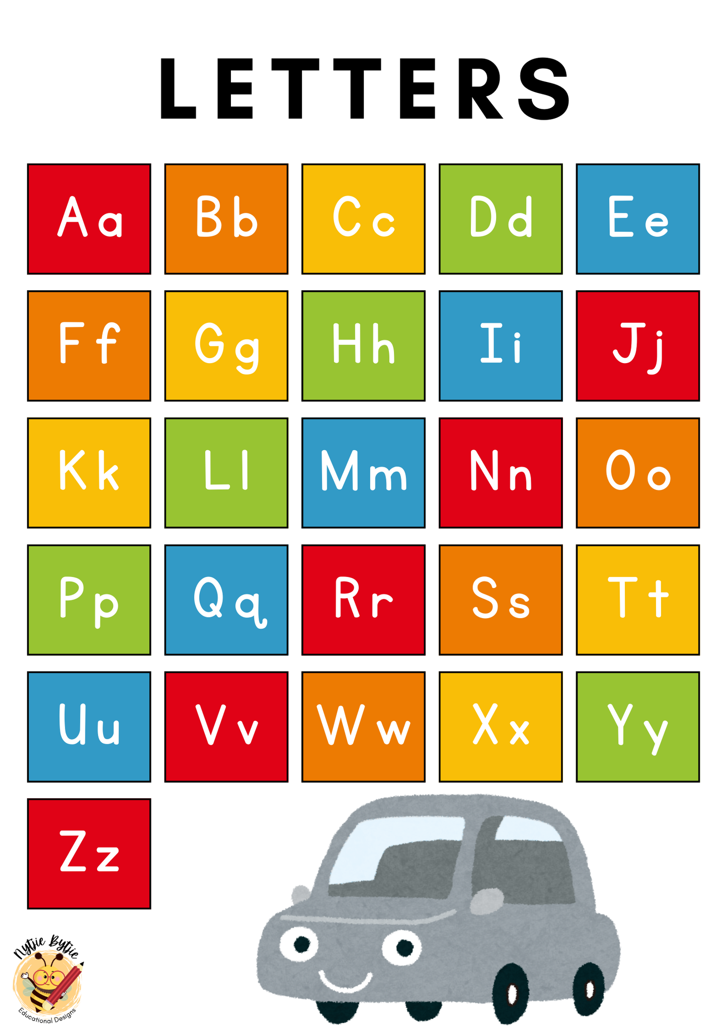 Poster - Letters - Car Theme