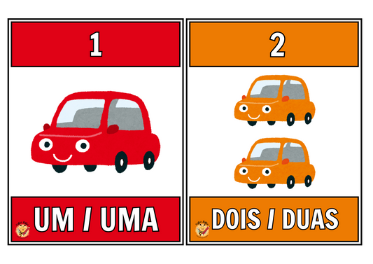 Flashcards -  Números (1-10) - Carros