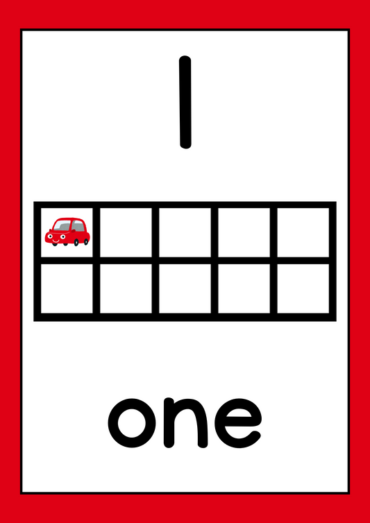 Poster - Numbers (10 Frame) - Car Theme