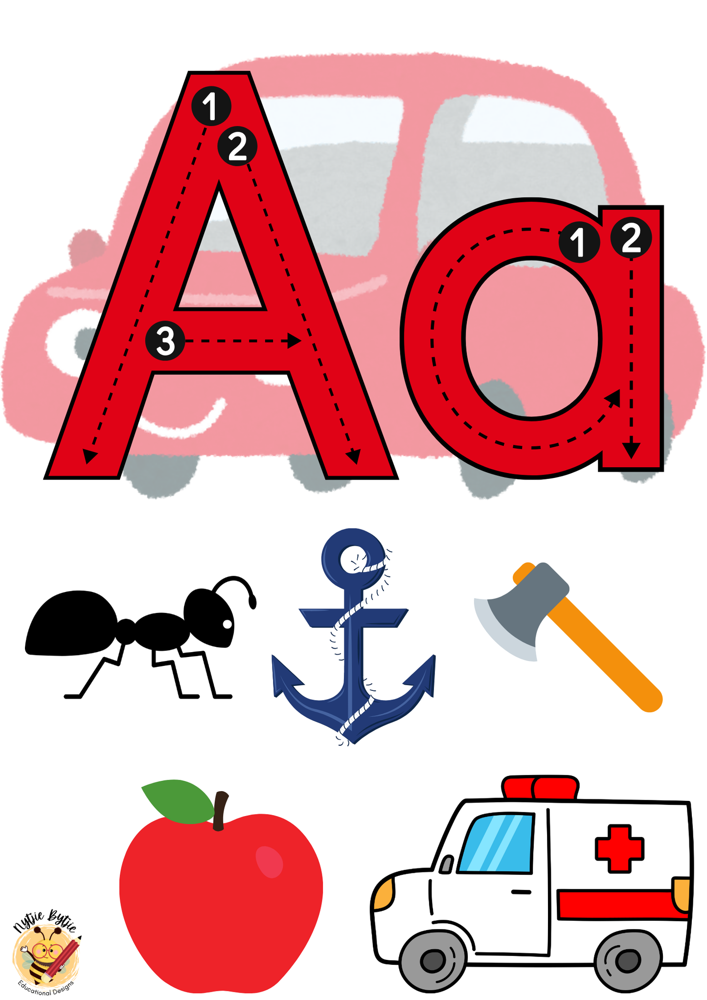 Poster - Alphabet Pictures - Car Theme