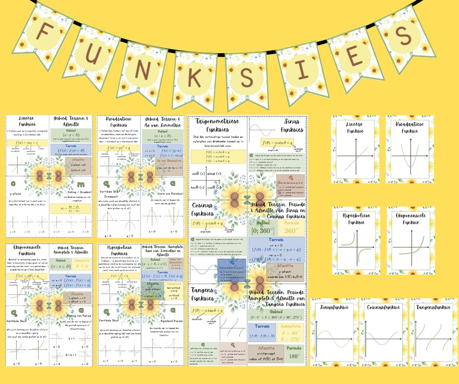 Plakkate - Wiskundige Funksies - Sonneblom Tema