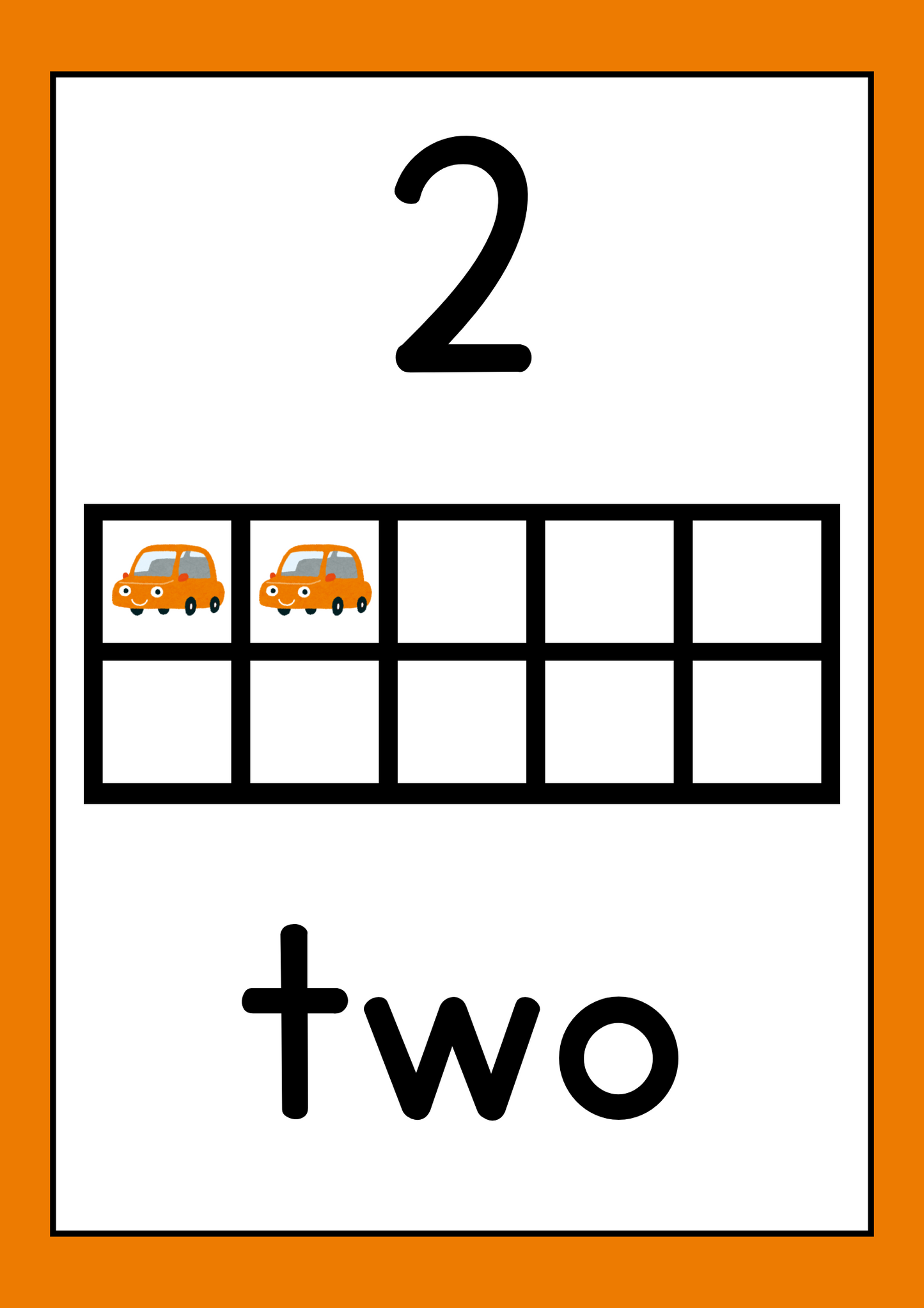 Poster - Numbers (10 Frame) - Car Theme