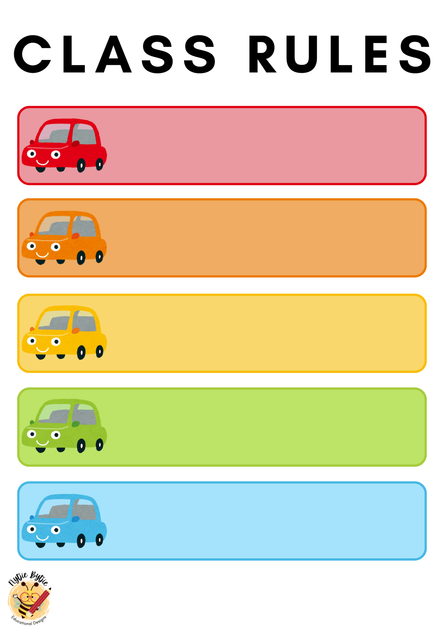 Poster - Class Rules - Cars