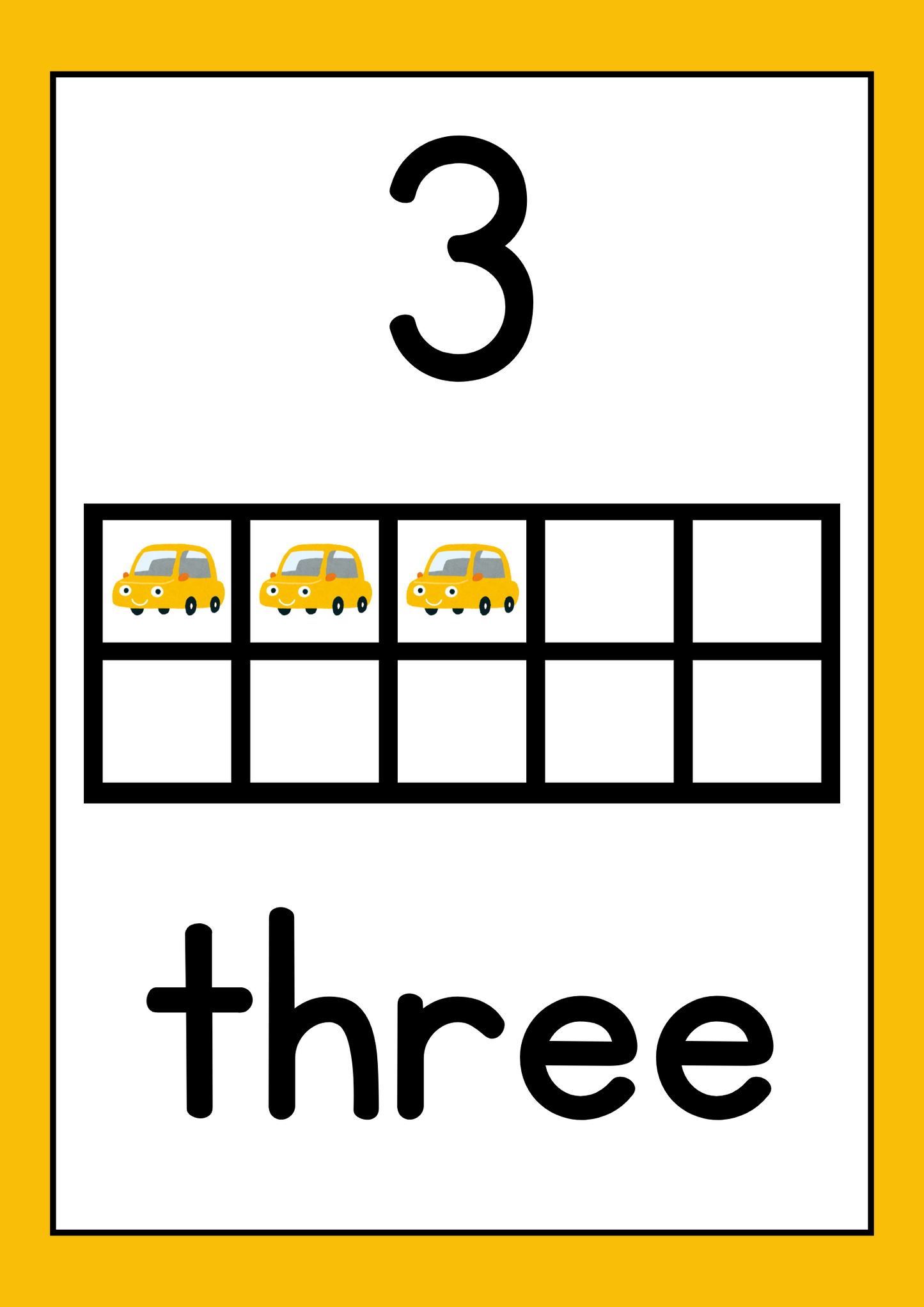 Poster - Numbers (10 Frame) - Car Theme