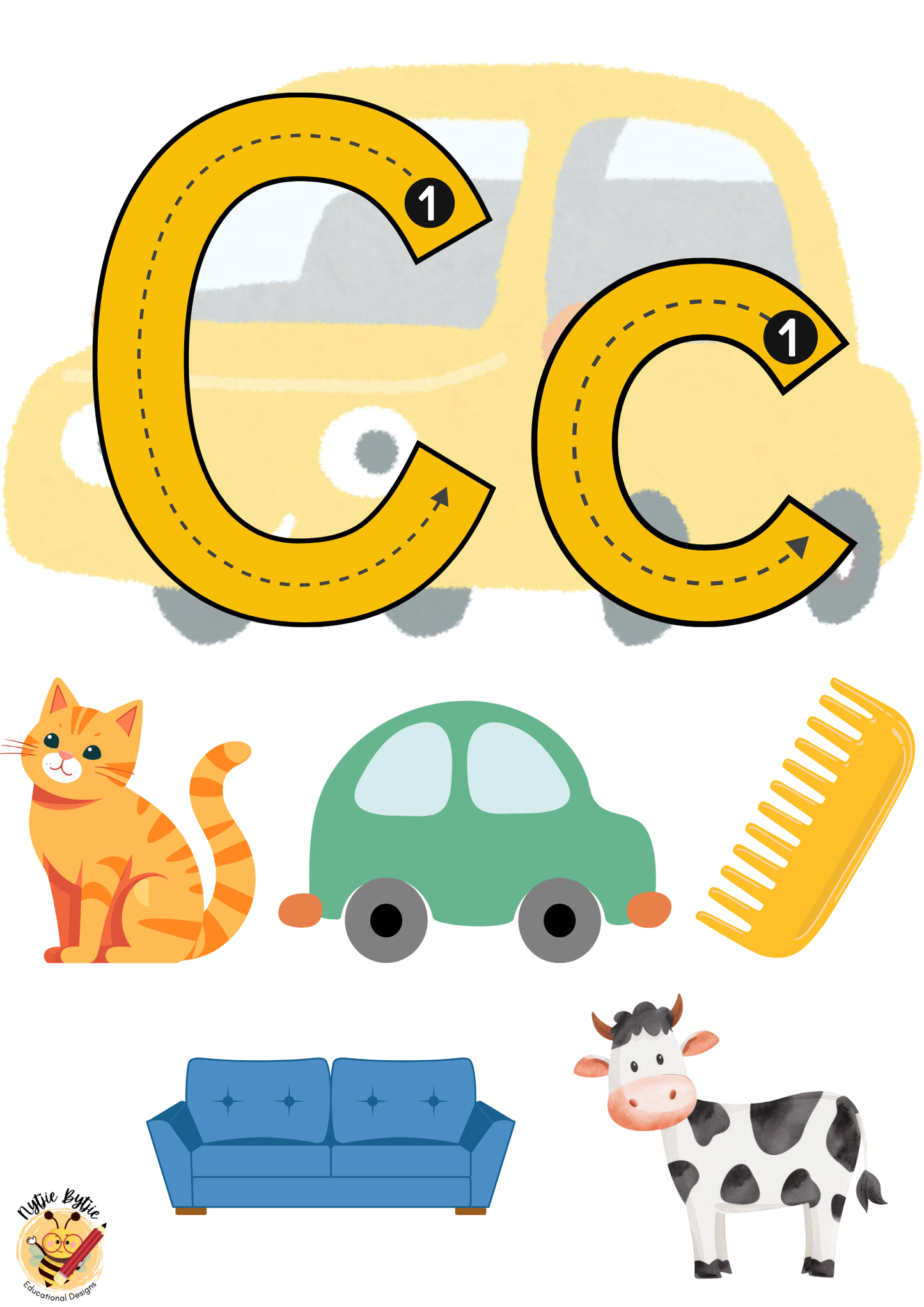 Poster - Alphabet Pictures - Car Theme