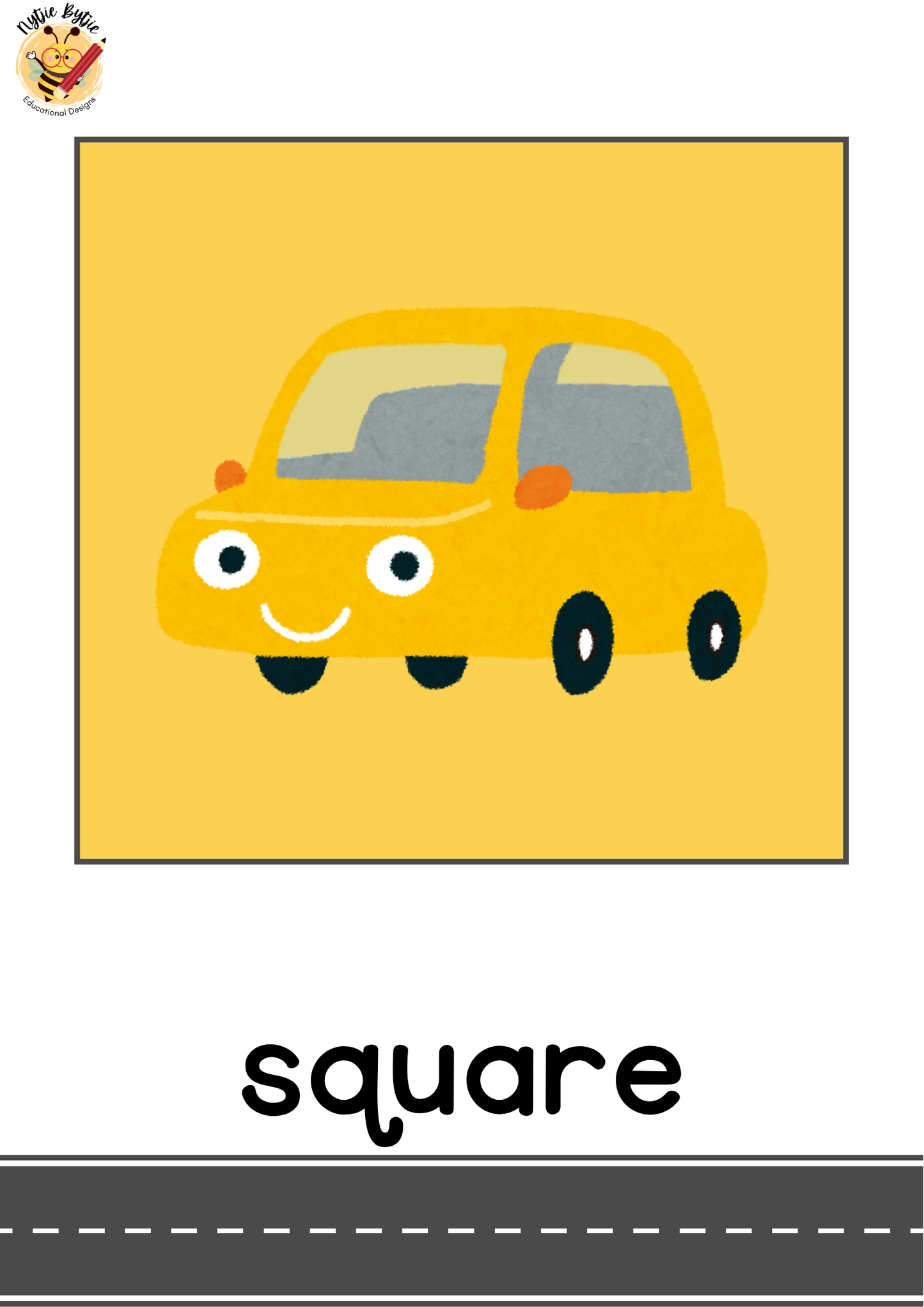 Poster - 2D Shapes Individual - Car Theme