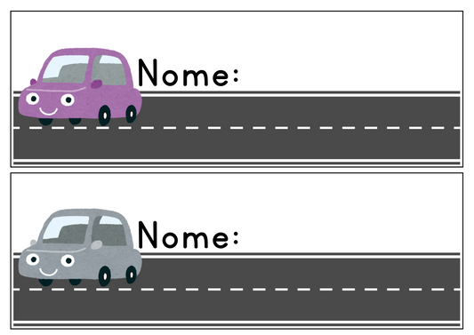 Etiquetas - Nomes - Carros