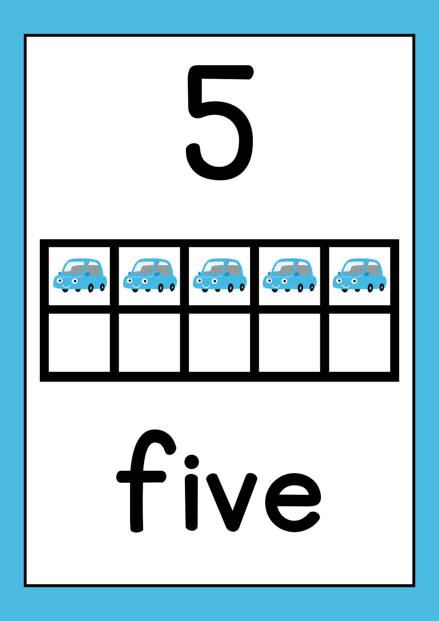 Poster - Numbers (10 Frame) - Car Theme