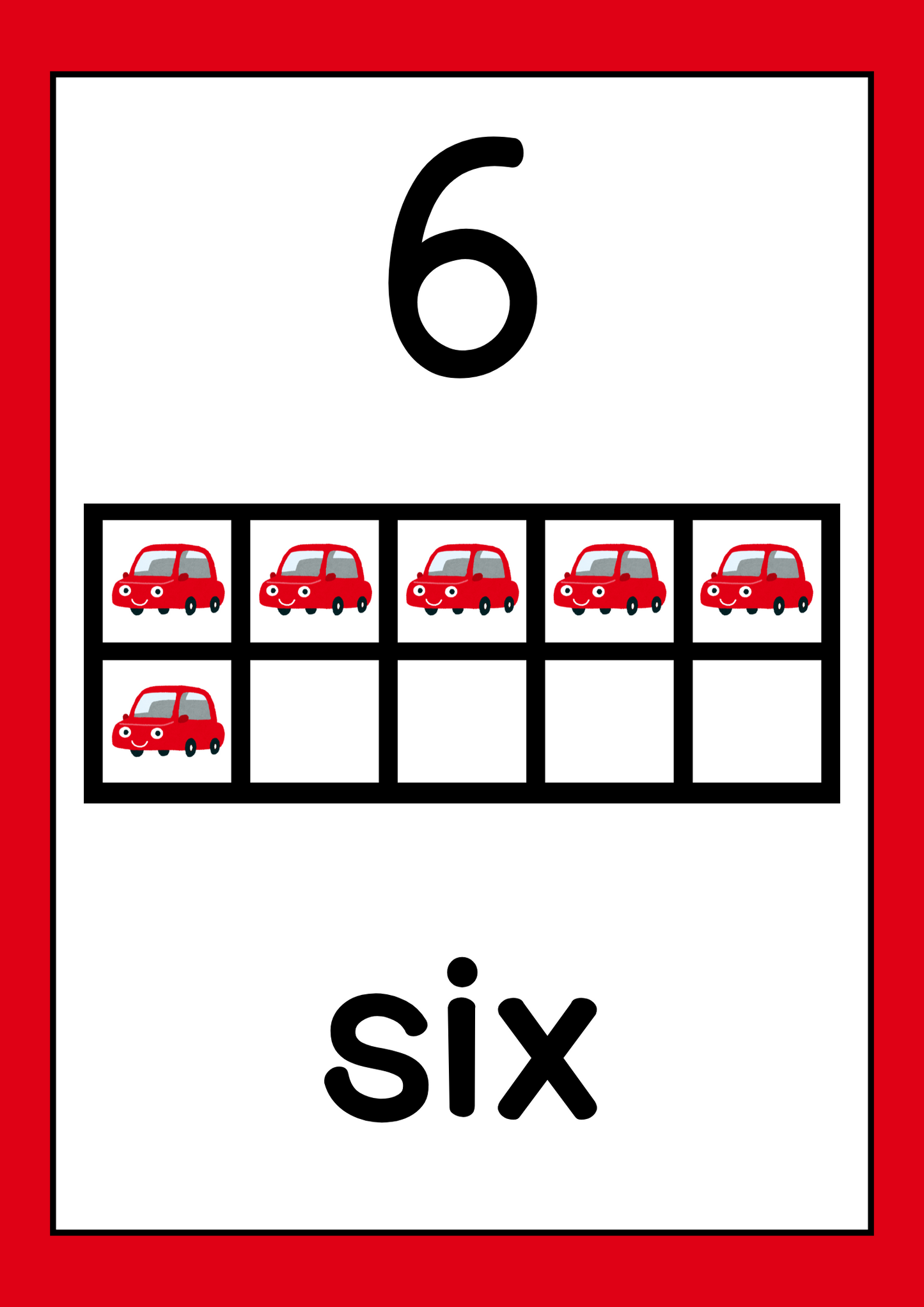 Poster - Numbers (10 Frame) - Car Theme