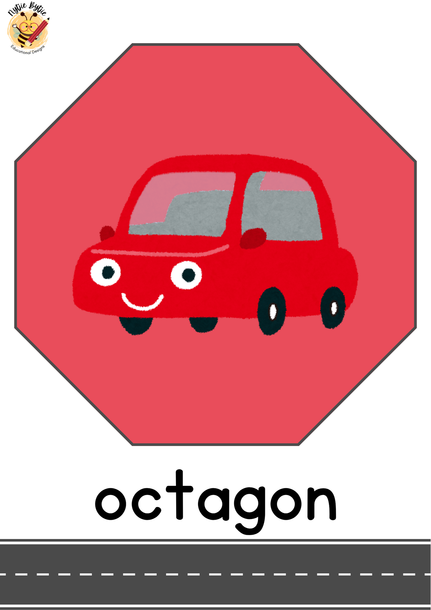 Poster - 2D Shapes Individual - Car Theme