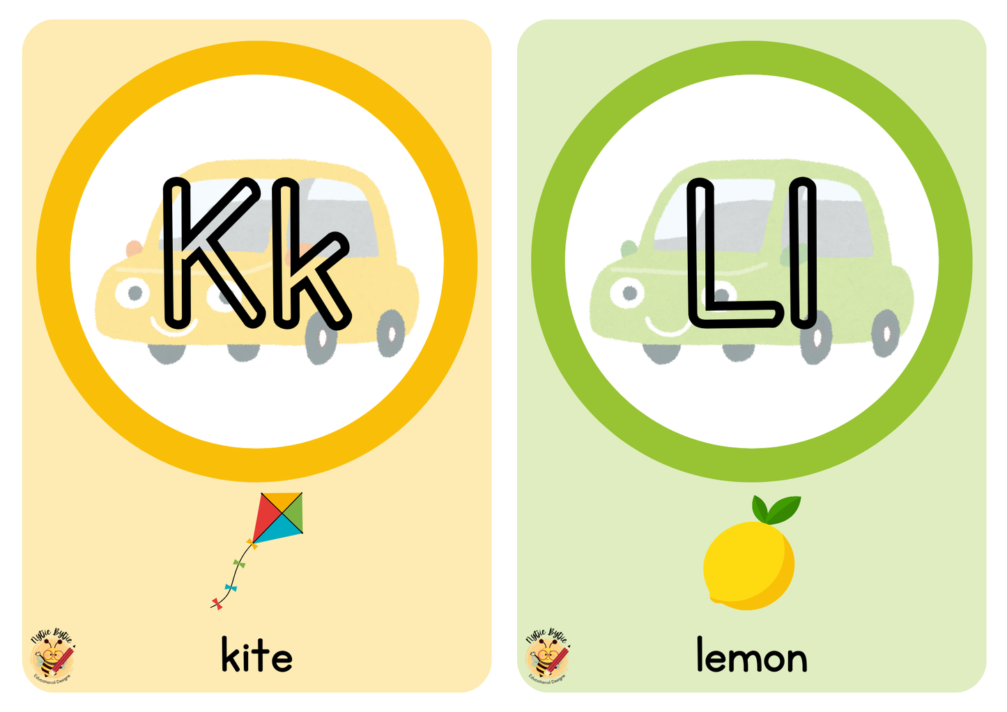 Flashcards - Alphabet - Car Theme