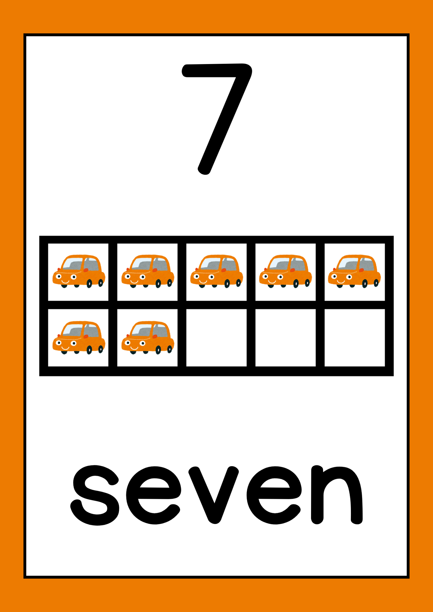 Poster - Numbers (10 Frame) - Car Theme