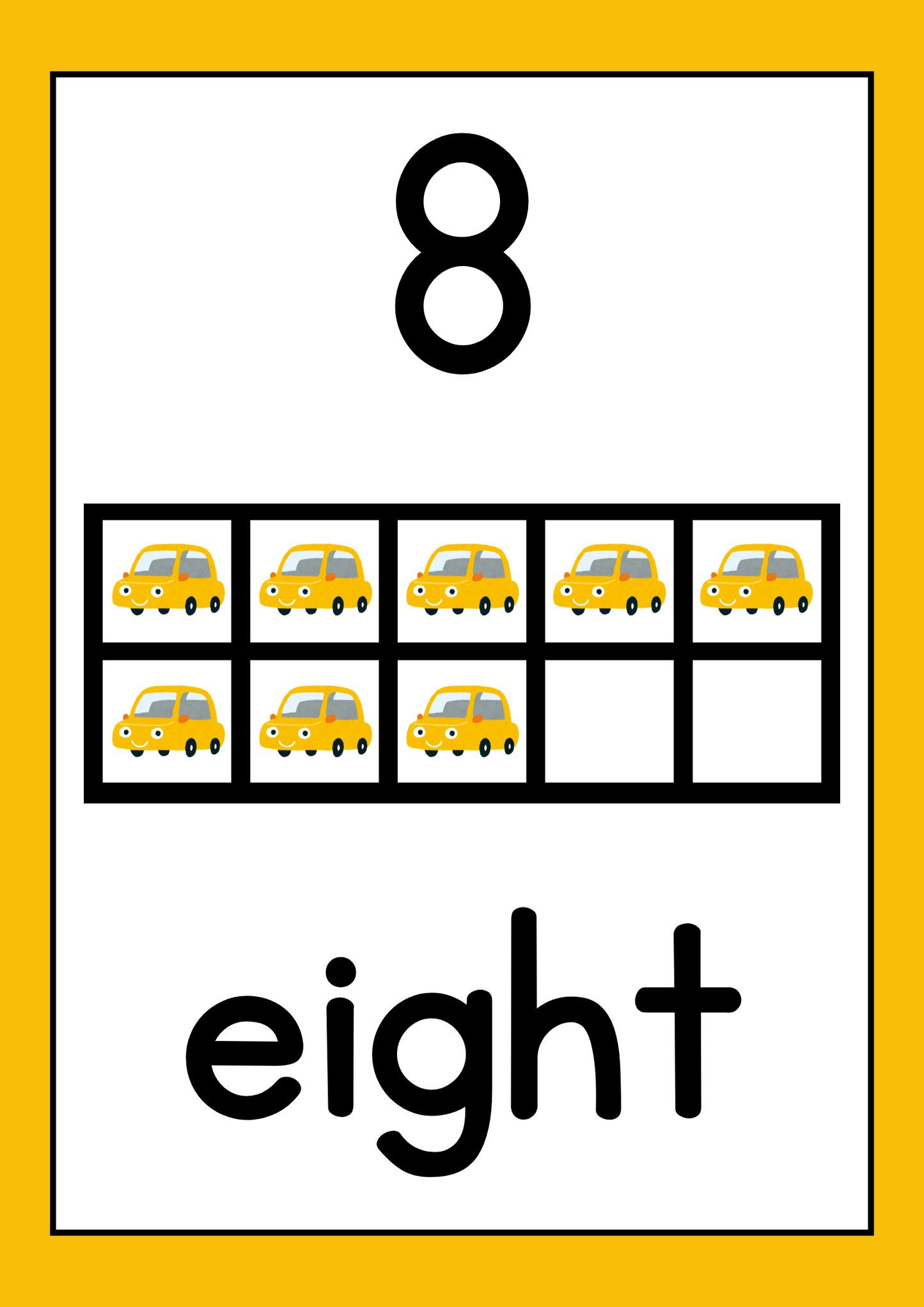 Poster - Numbers (10 Frame) - Car Theme