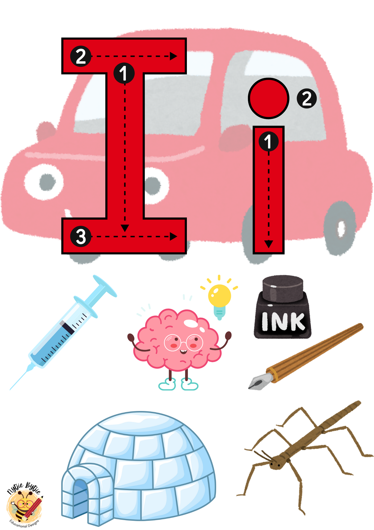 Poster - Alphabet Pictures - Car Theme