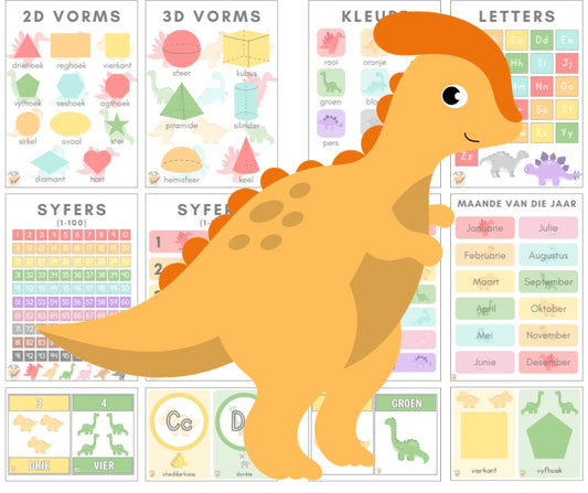 Volledige Klaskamertema - Dekor en Hulpbronne - Dinosourus Tema