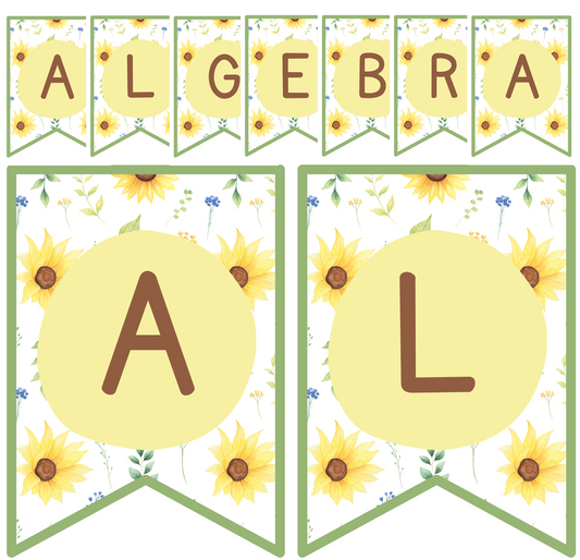 Flags - Algebra Heading - Sunflowers