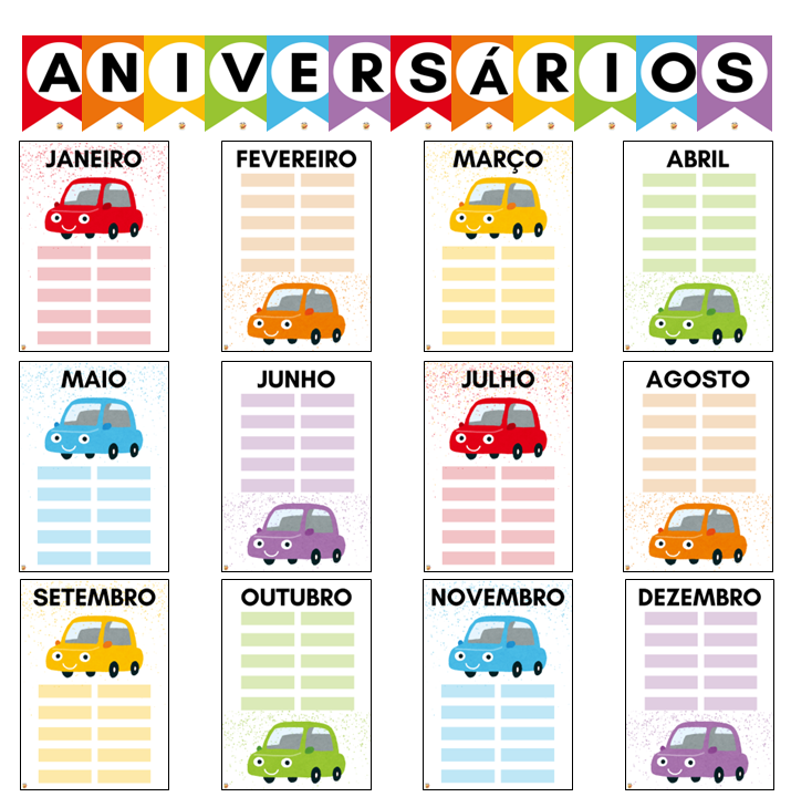 Bandeiras - Aniversários - Carros