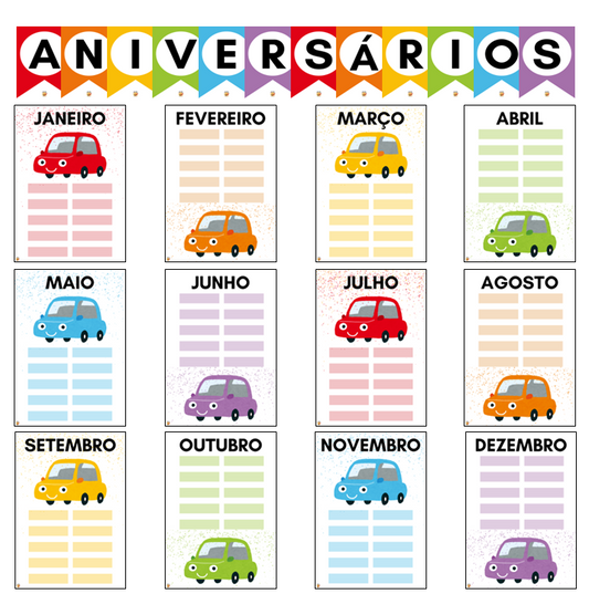 Bandeiras - Aniversários - Carros