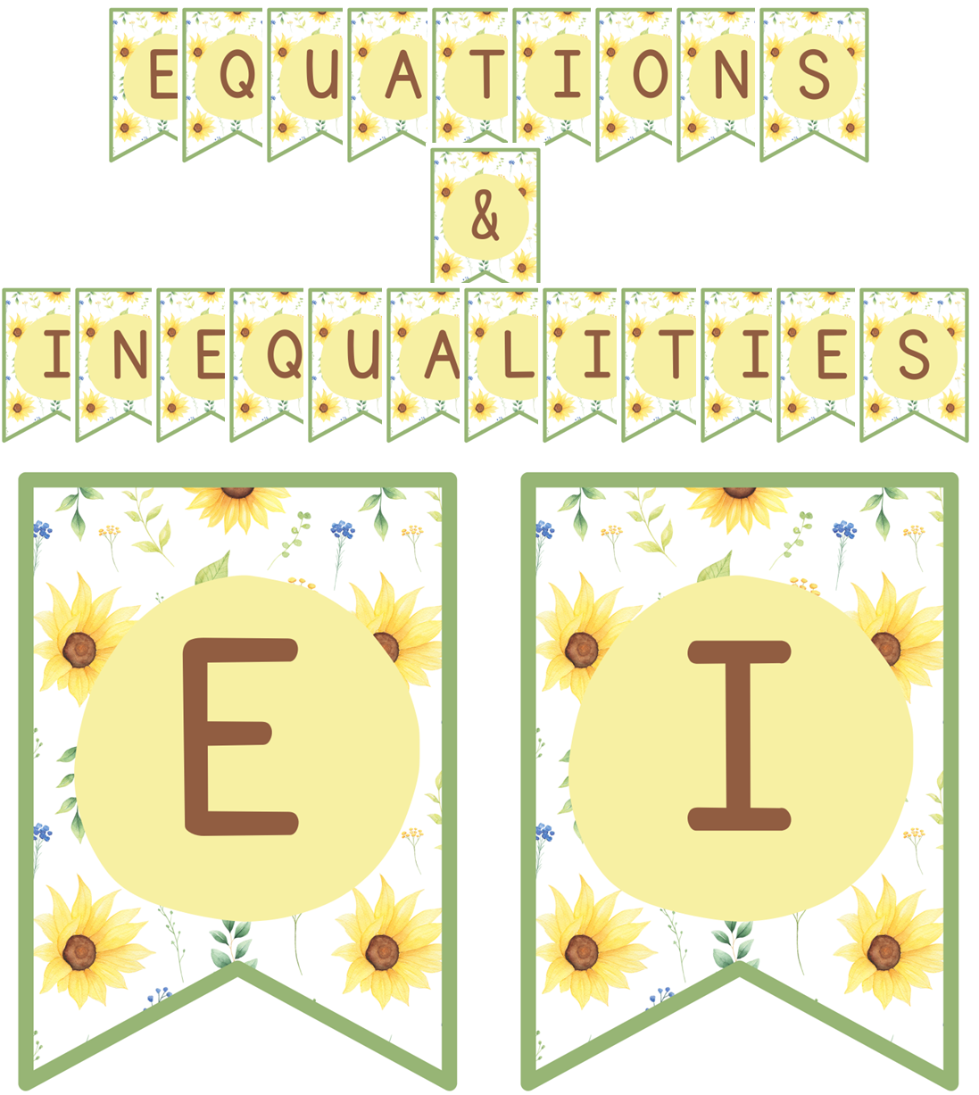 Posters - Equations & Inequalities - Sunflower Theme