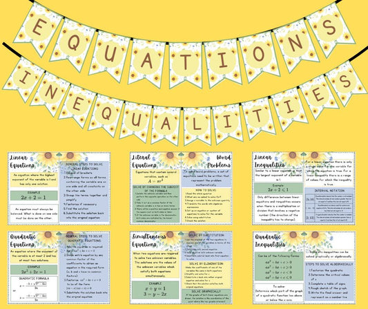 Posters - Equations & Inequalities - Sunflower Theme