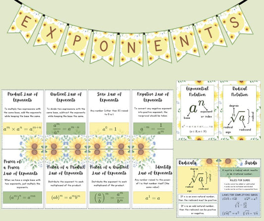 Posters - Exponents - Sunflower Theme