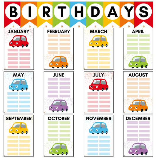 Flags - Birthdays - Car Theme