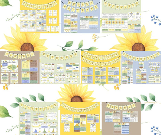 Complete Classroom Theme - Senior Phase Mathematics - Sunflower Theme