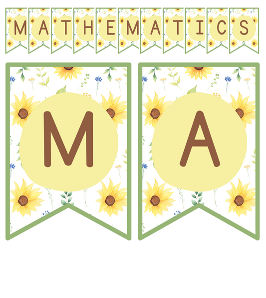 Flags - Mathematics Headings - Sunflowers