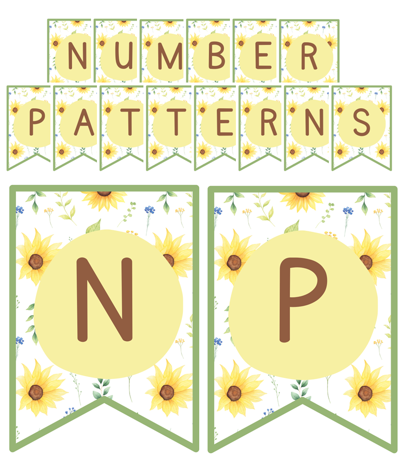 Posters - Number Patterns - Sunflower Theme