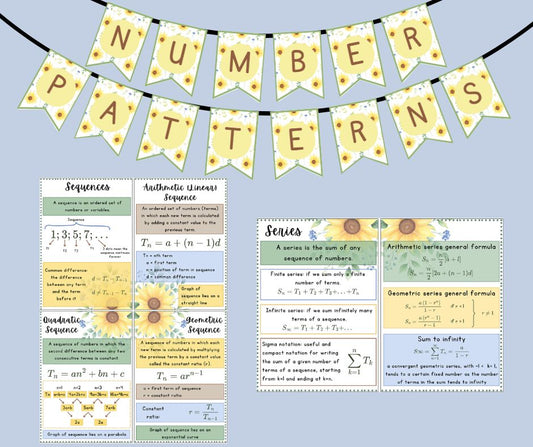 Posters - Number Patterns - Sunflower Theme