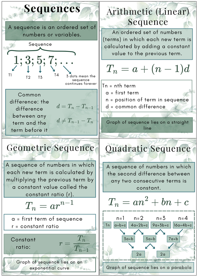 Posters - Number Patterns - Eucalyptus Theme
