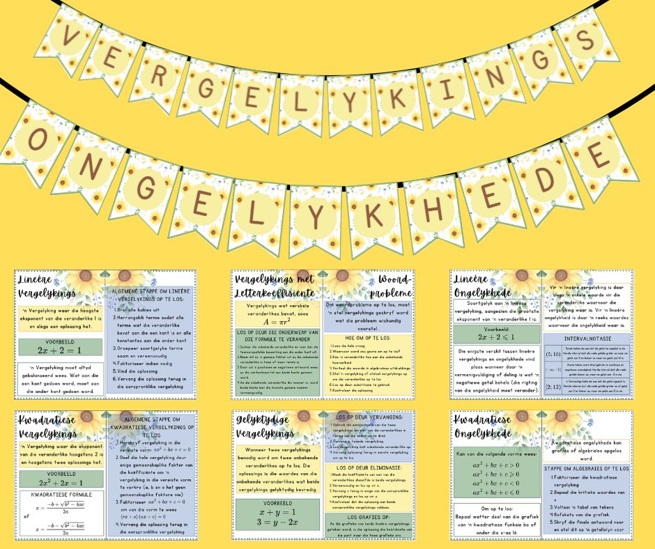 Plakkate - Vergelykings & Ongelykhede - Sonneblom Tema